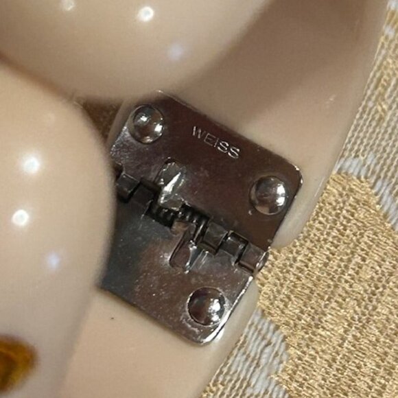 ALBERT WEISS Cream Orange Rhinestone Clamper BRACELET - Picture 7 of 9